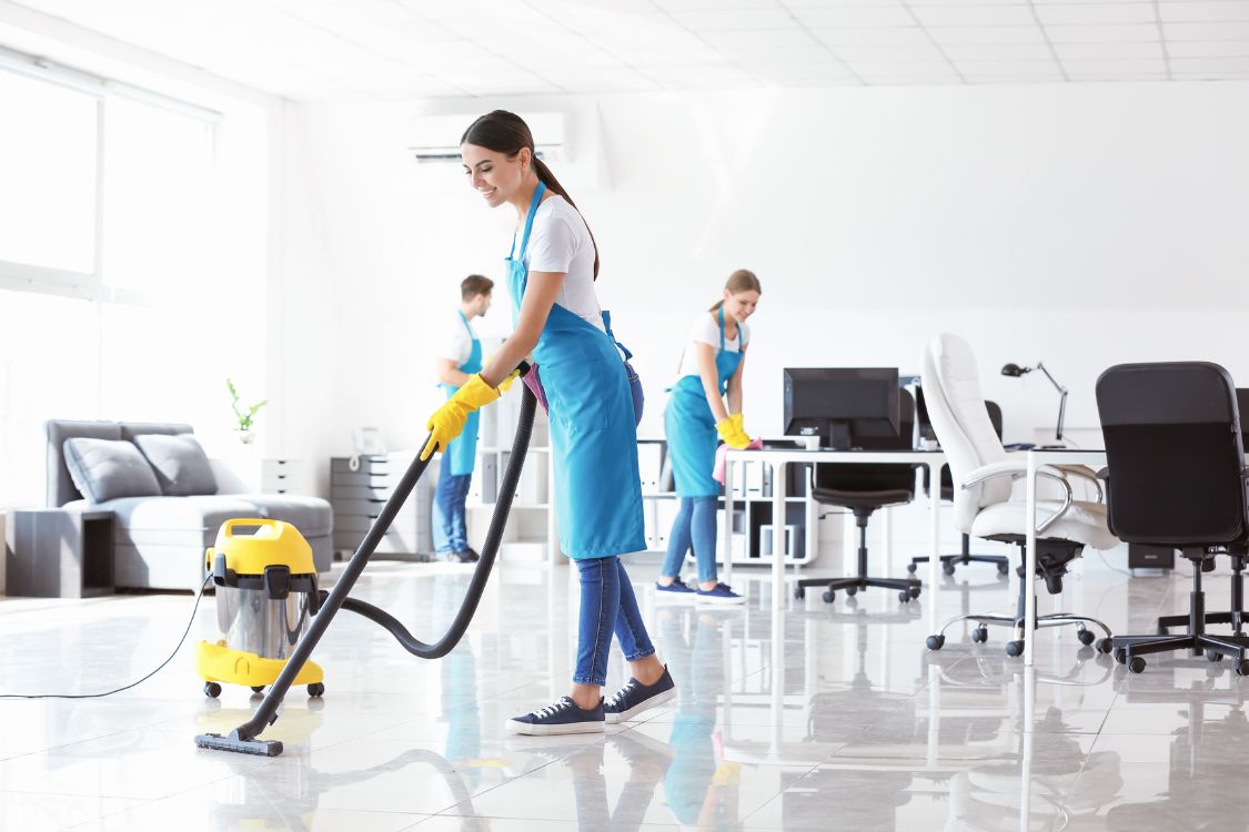 Efficient commercial cleaning service by The Sunshine Cleaners in an office setting in Palma Ceia, demonstrating their commitment to pristine and professional work environments.