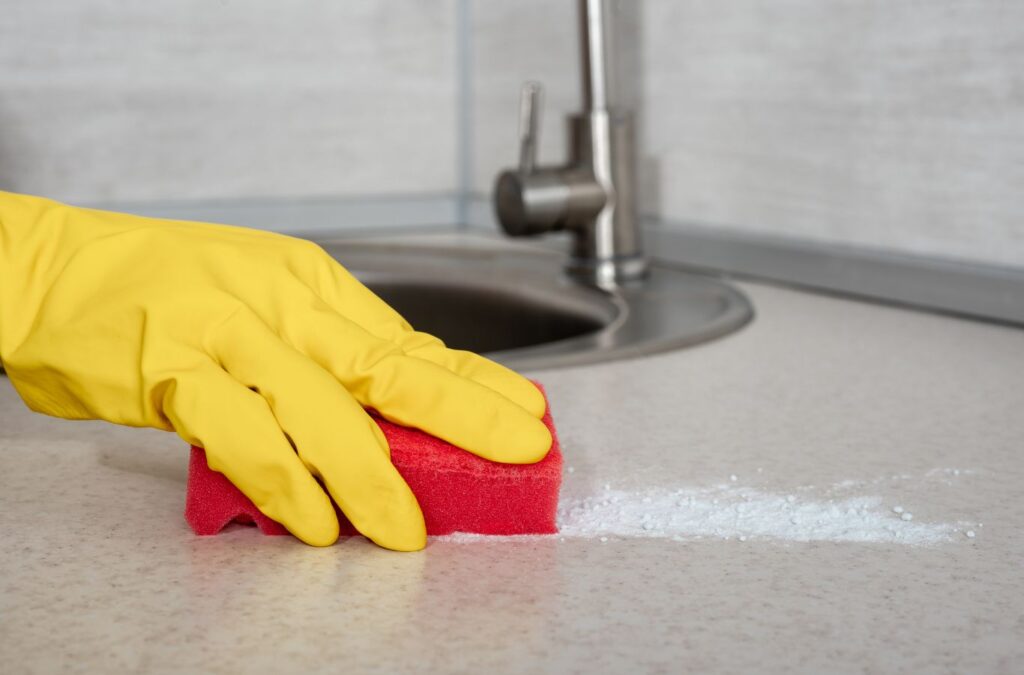 A The Sunshine Cleaners team member deep cleaning a Hyde Park, FL home, highlighting the benefits of local professional cleaning.