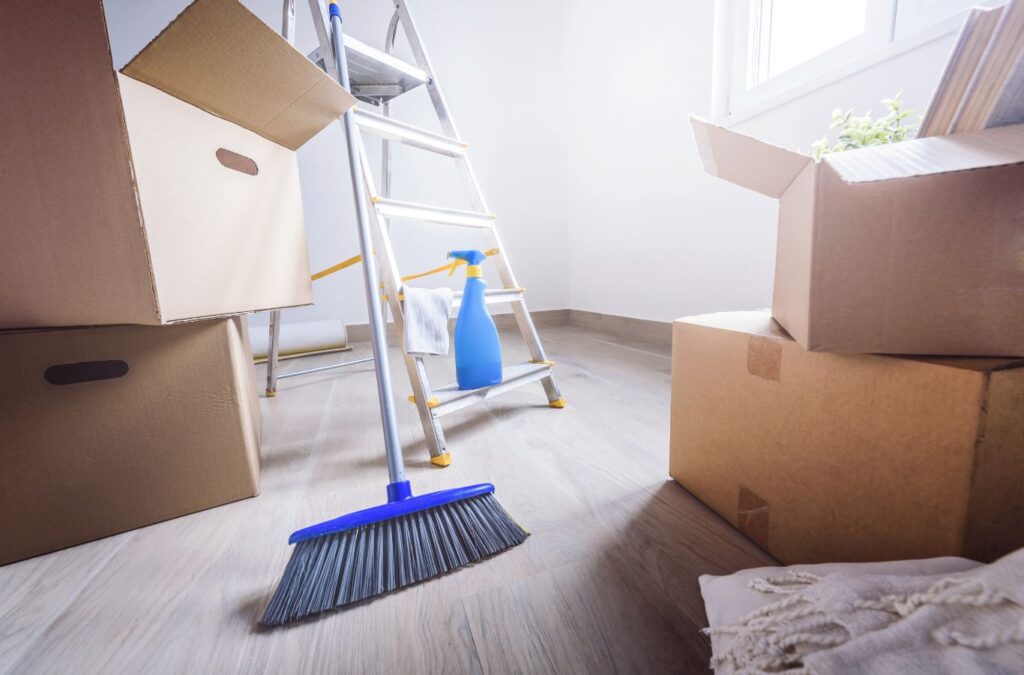A The Sunshine Cleaners cleaner preparing an empty apartment in Hyde Park, FL for turnover, highlighting professional service benefits.